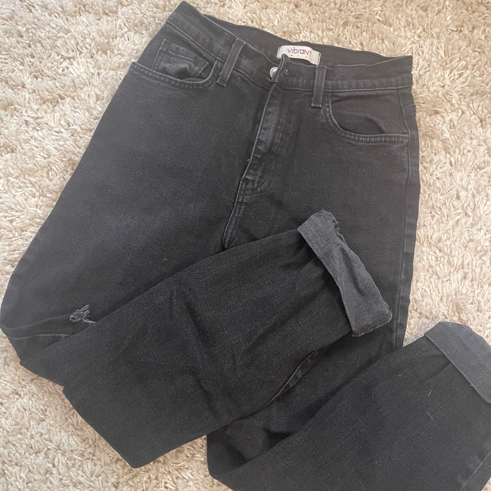 Distressed black jeans